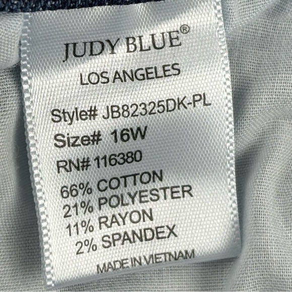 Judy Blue Jeans Womens 16W Blue High Waist Relaxed Skinny Tapered Stretch - Picture 8 of 14